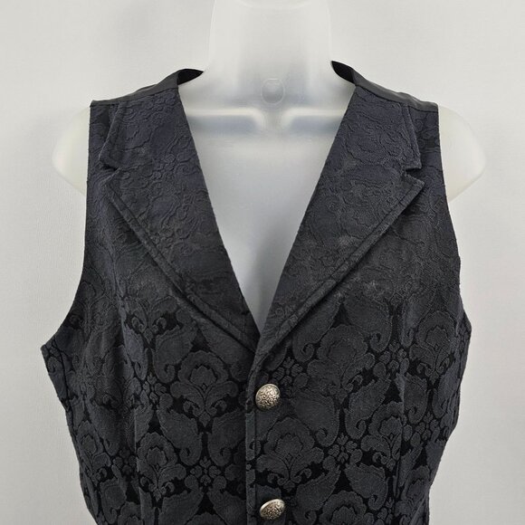 DarcChic Brocade Vest Size S Black Paisley Whimsigoth Vampy Steampunk Gothic - Picture 7 of 11
